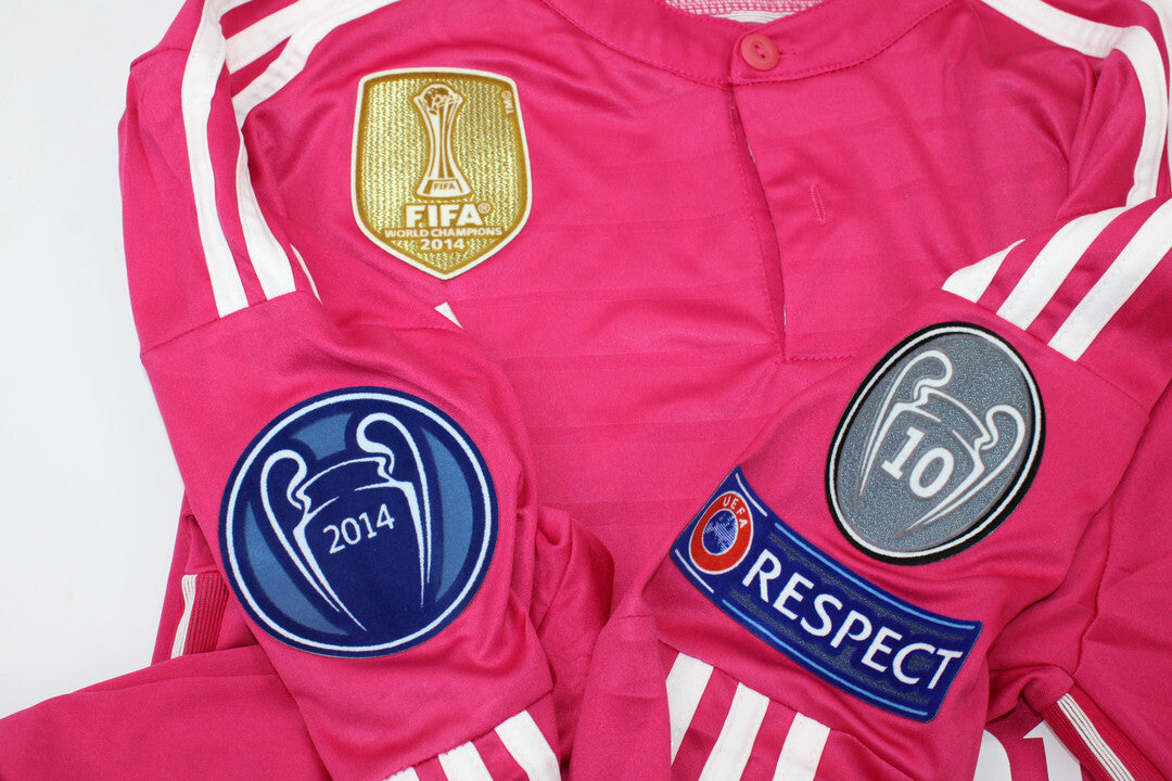 Real Madrid 2014/15 Pink Jersey Long Sleeve Retro - Patch Champions