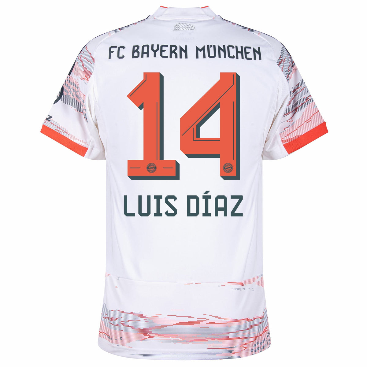 Bayern Munich Away Luis Díaz 14 Fan Jersey Shirt 2025-2026