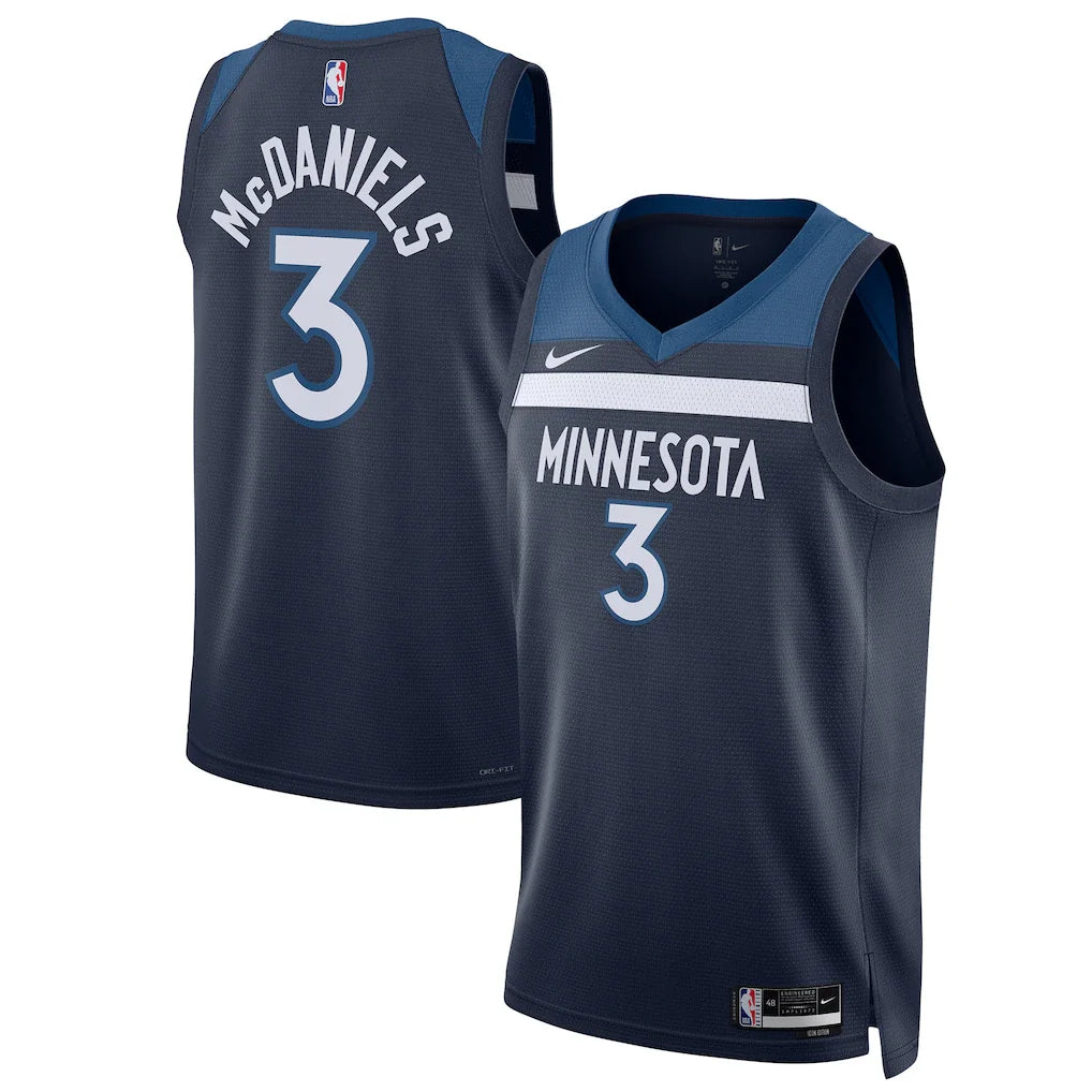 Jaden McDaniels Minnesota Timberwolves Unisex Swingman Player Jersey - Icon Edition - Navy
