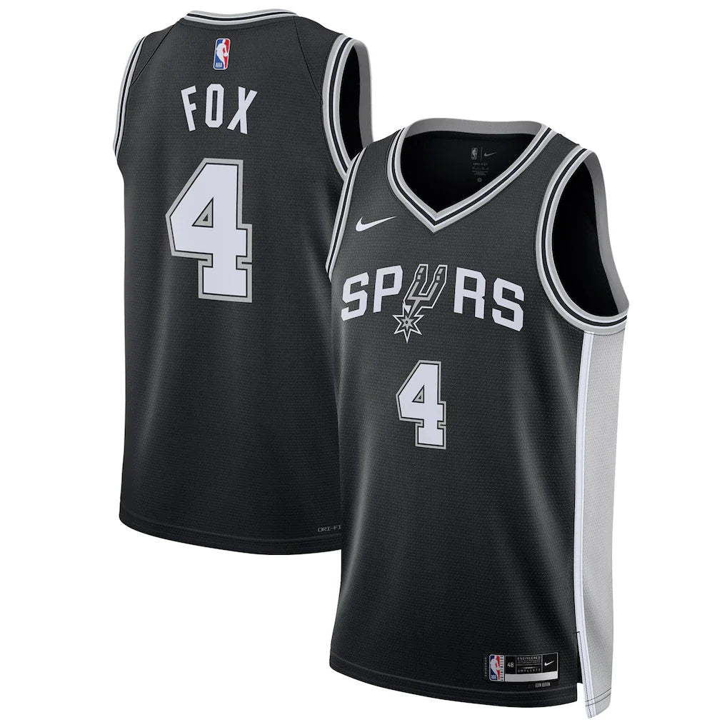 De'Aaron Fox San Antonio Spurs Unisex Swingman Player Jersey - Icon Edition - Black