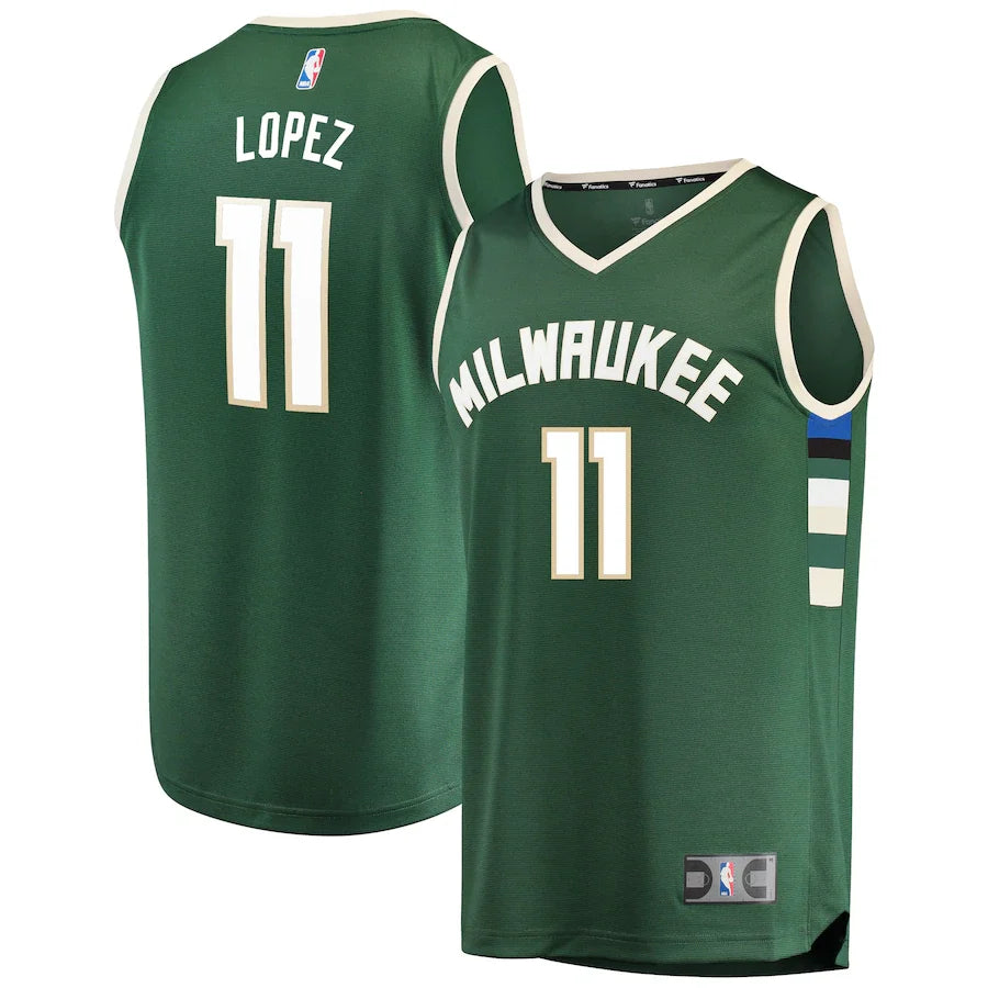 Brook Lopez Milwaukee Bucks Fanatics Fast Break Player Jersey Green - Icon Edition
