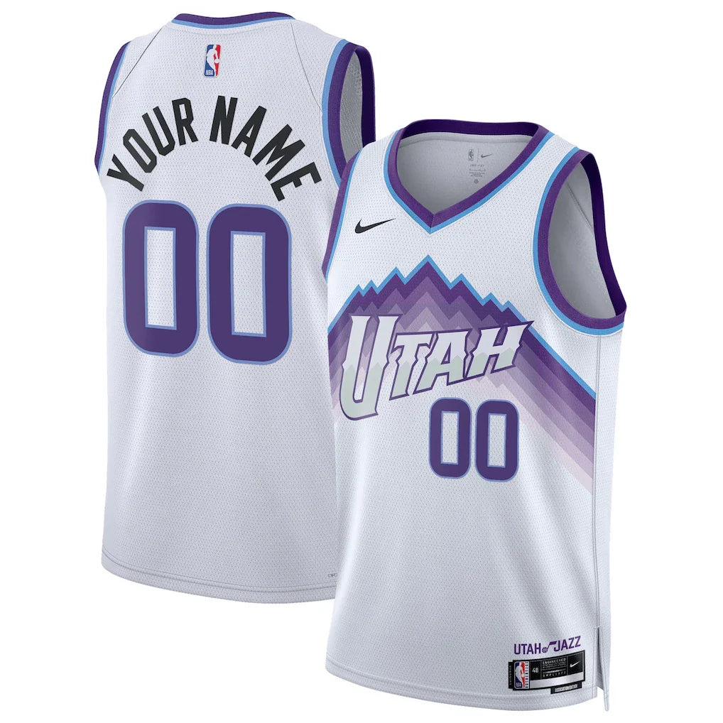 Utah Jazz Unisex Swingman Custom Jersey - Association Edition - White