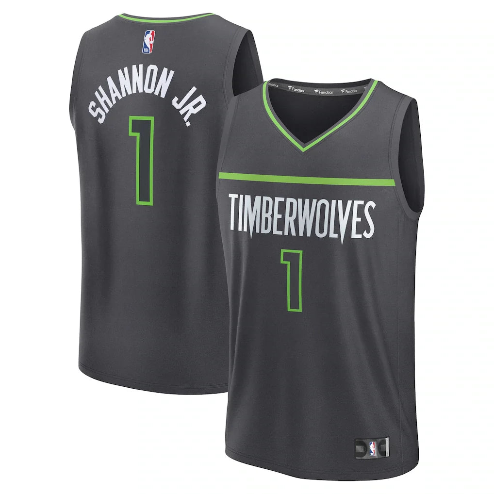 Terrence Shannon Jr. Minnesota Timberwolves Fanatics Fast Break Jersey - Statement Edition - Anthracite