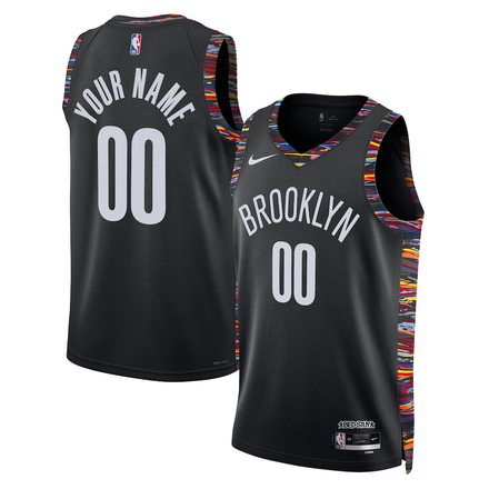 Brooklyn Nets Unisex 2025/26 City Edition Swingman Custom Jersey - Black