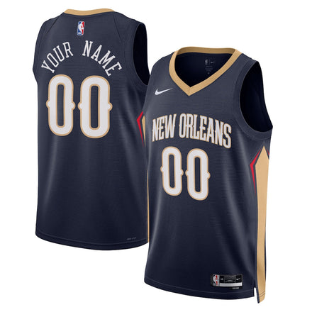 New Orleans Pelicans Unisex 2022/23 Swingman Custom Jersey Navy - Icon Edition