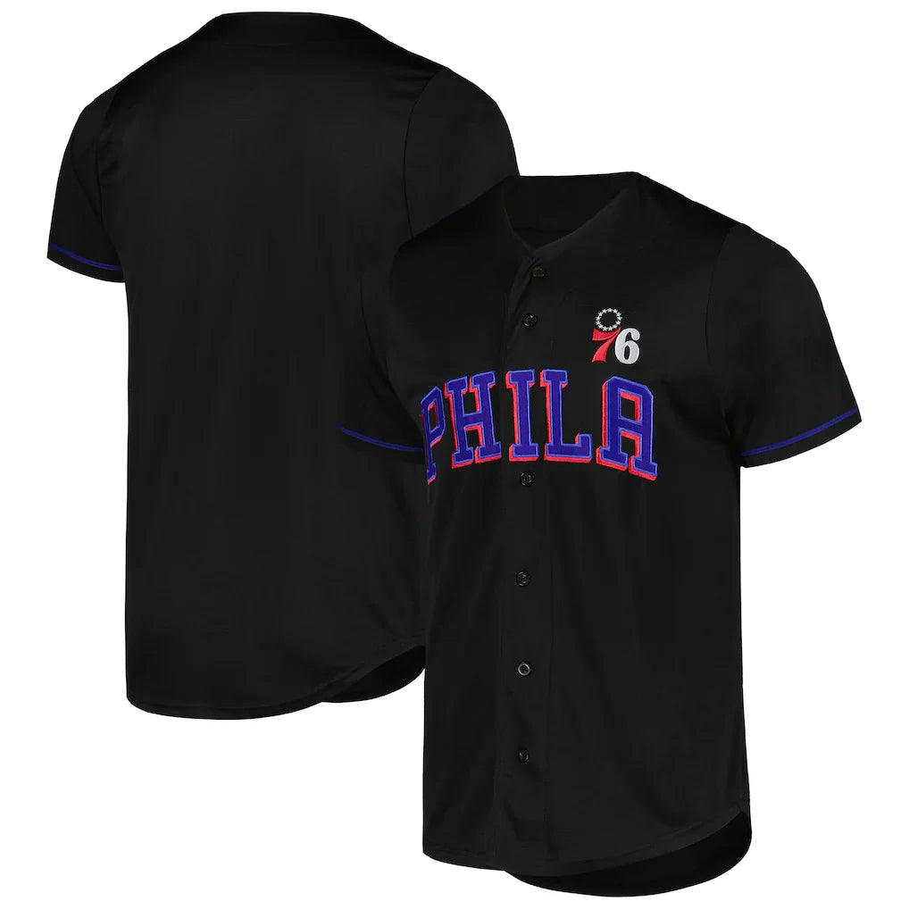 Philadelphia 76ers Pop Baseball Jersey - Black