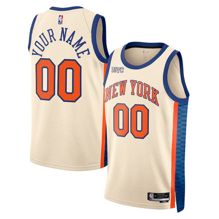 New York Knicks Unisex 2025/26 City Edition Swingman Custom Jersey - Cream