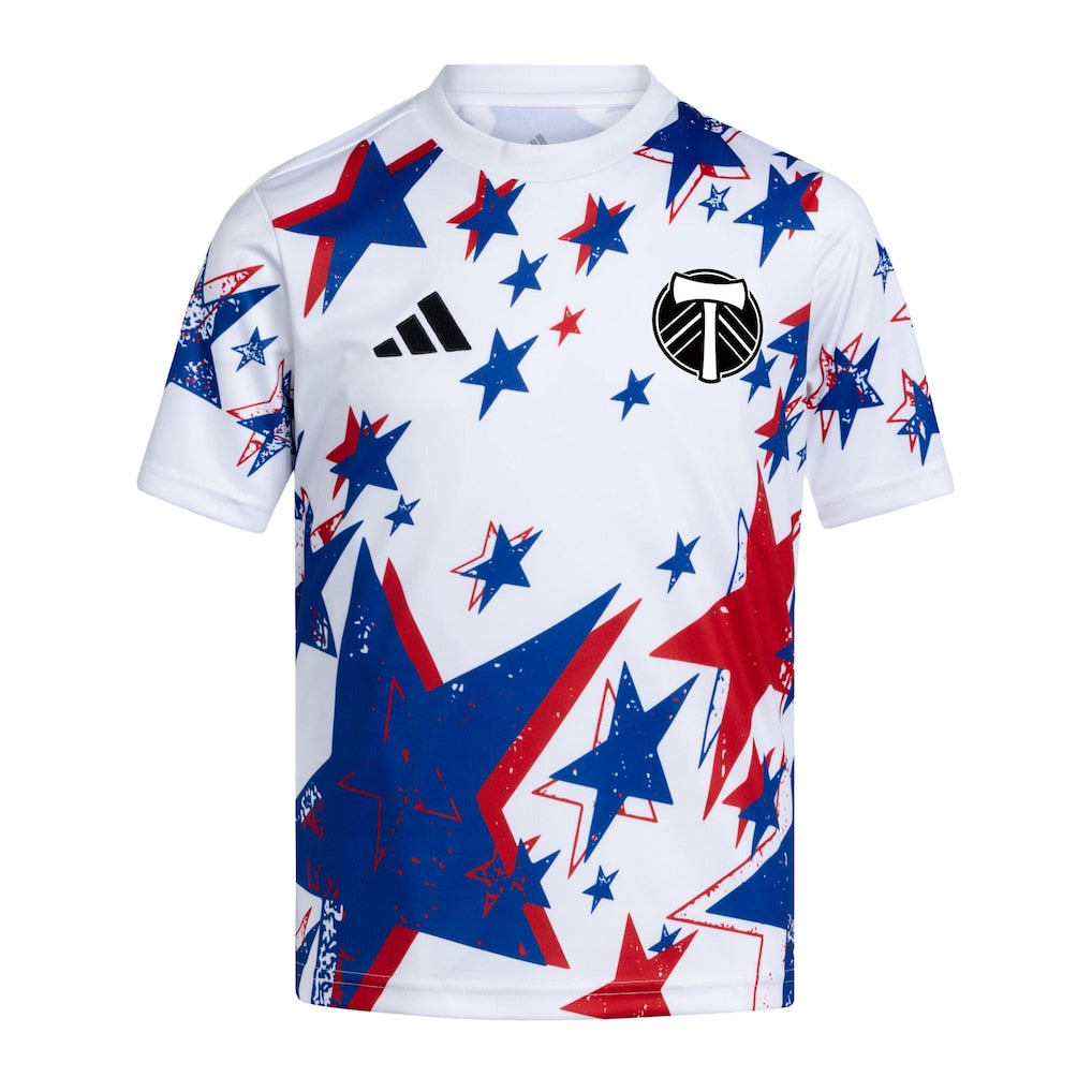 Portland Timbers adidas Youth 2026 Americana Pre-Match Jersey - White