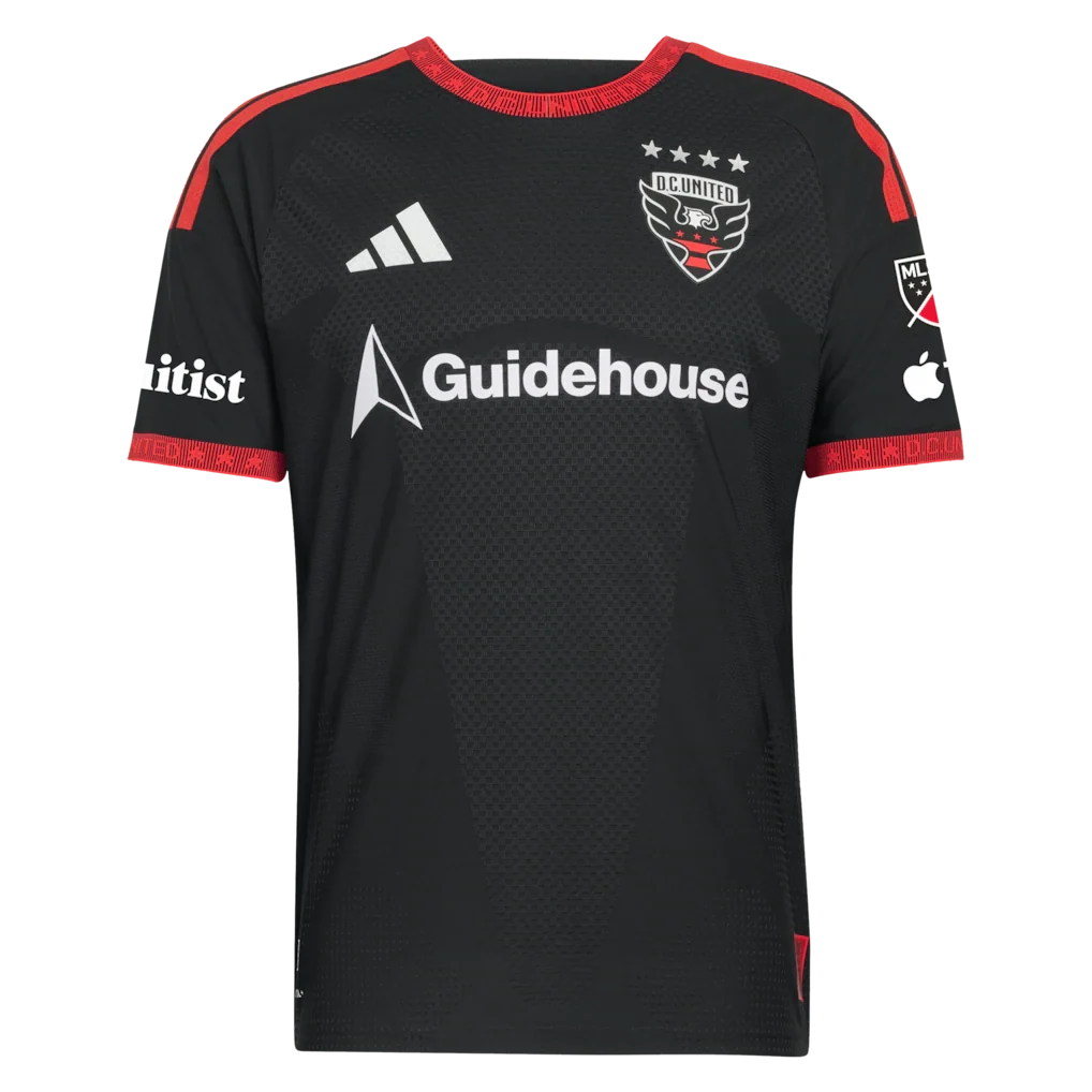 Louis Munteanu D.C. United adidas  2026 Black-and-Red Kit On-Field Authentic Patch Jersey - Black