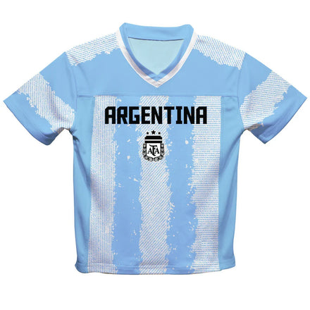 Lionel Messi Argentina National Team Vive La Fete Youth Painted Stripes Football Jersey - Light Blue