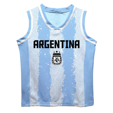 Lionel Messi Argentina National Team Vive La Fete Mesh Basketball Jersey - Light Blue