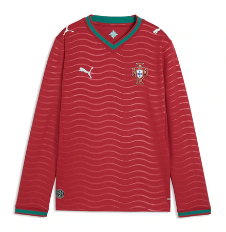 Portugal National Team Puma Youth 2026 Home Replica Long Sleeve Jersey - Red