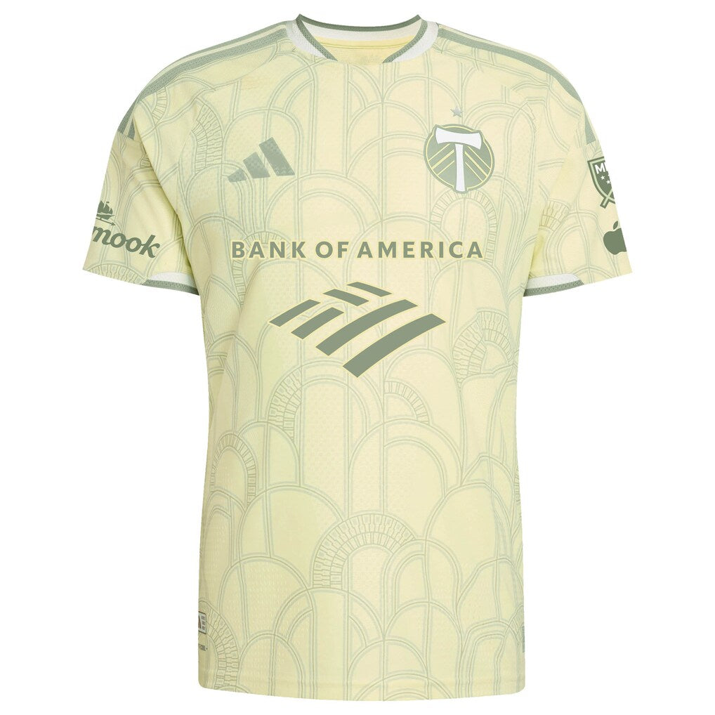 Finn Surman Portland Timbers adidas 2026 Civic Stadium Kit On-Field Authentic Patch Jersey - Yellow