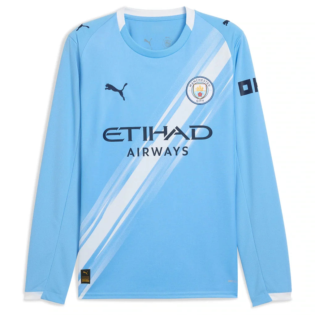 Erling Haaland Manchester City Puma 2025/26 Home Replica Long Sleeve Player Jersey - Sky Blue