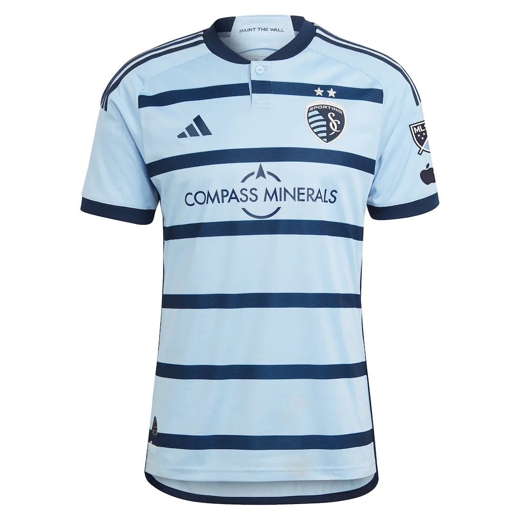 Sporting Kansas City adidas 2023 Hoops 4.0 Authentic Custom Jersey - Light Blue