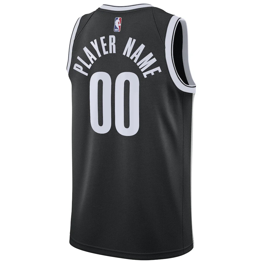 Brooklyn Nets Nike Swingman Custom Jersey Black - Icon Edition