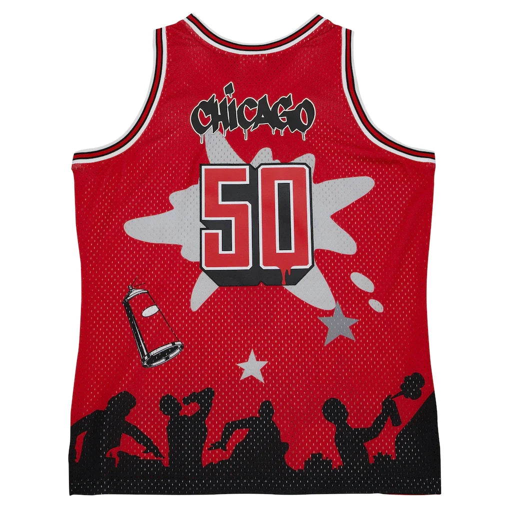 Chicago Bulls Mitchell & Ness x Tats Cru Hardwood Classics Fashion Jersey - Red
