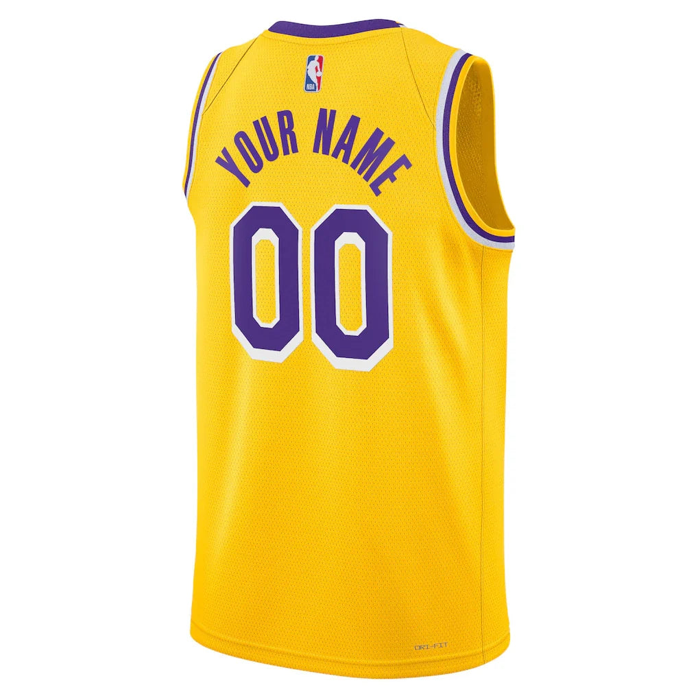 Los Angeles Lakers Nike Unisex Swingman Custom Jersey Gold - Icon Edition