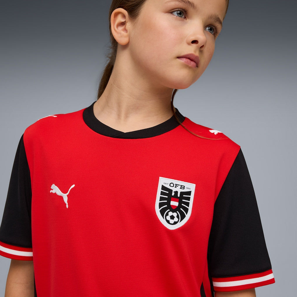 Austria National Team Puma Youth 2026 Home Replica Jersey - Red